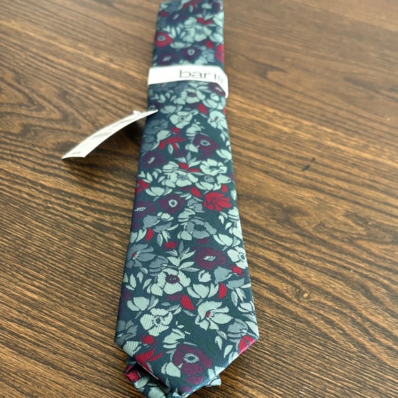 Bar III Bundle of Men's Floral Ties - Navy, Burgundy, Teal NWT 3 - Picture 2 of 7